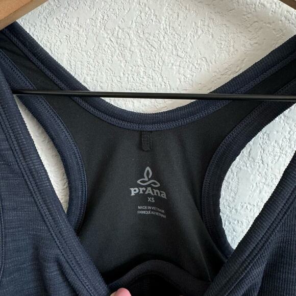 prAna Becksa Scoop Neck Racerback Tank Top Midnight Dew Heather Navy Blue XS - Picture 8 of 8